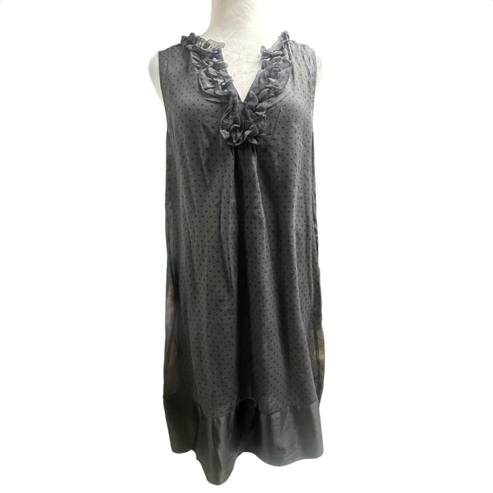 GAP. Sz Small. Charcoal, gray polkadot, sheer dress w/lining. 🤩🤩